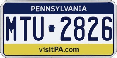 PA license plate MTU2826