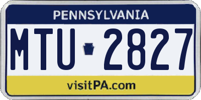 PA license plate MTU2827