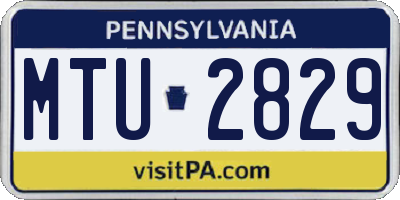 PA license plate MTU2829
