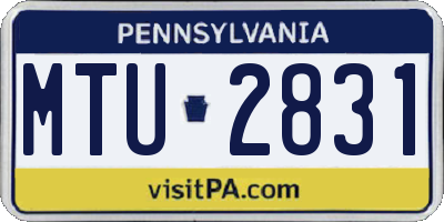 PA license plate MTU2831