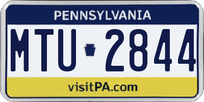 PA license plate MTU2844