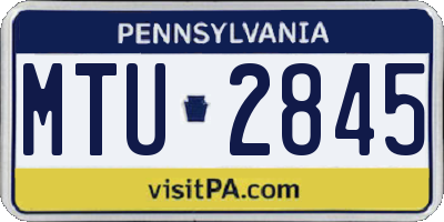 PA license plate MTU2845