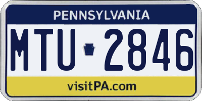 PA license plate MTU2846