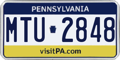 PA license plate MTU2848