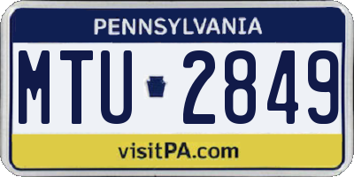 PA license plate MTU2849