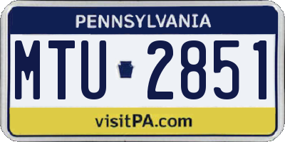 PA license plate MTU2851