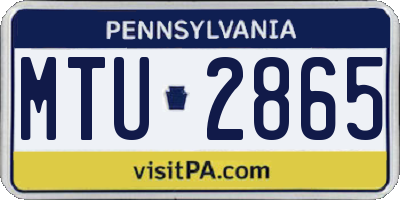 PA license plate MTU2865