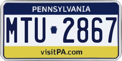PA license plate MTU2867