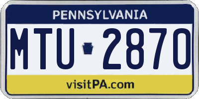 PA license plate MTU2870