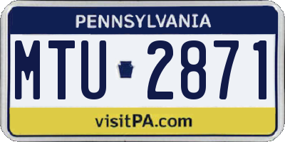PA license plate MTU2871