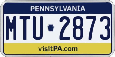 PA license plate MTU2873