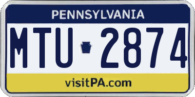 PA license plate MTU2874