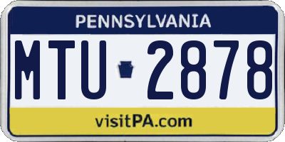 PA license plate MTU2878