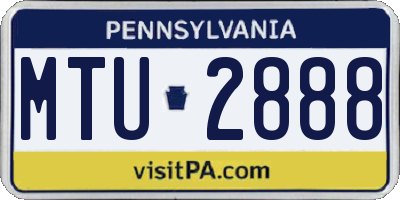 PA license plate MTU2888