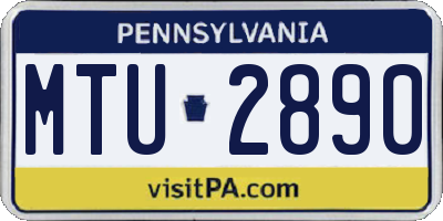 PA license plate MTU2890