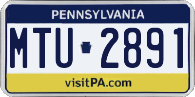 PA license plate MTU2891