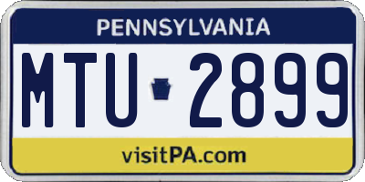 PA license plate MTU2899