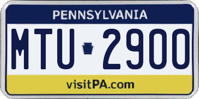 PA license plate MTU2900