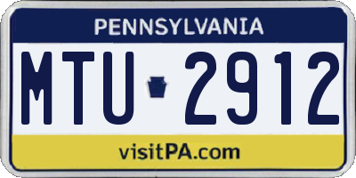 PA license plate MTU2912