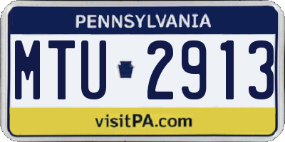 PA license plate MTU2913
