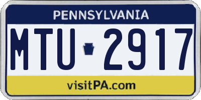 PA license plate MTU2917