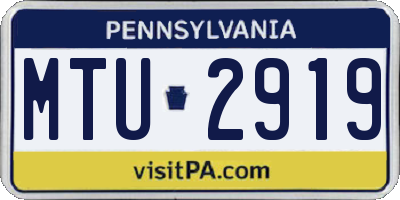 PA license plate MTU2919