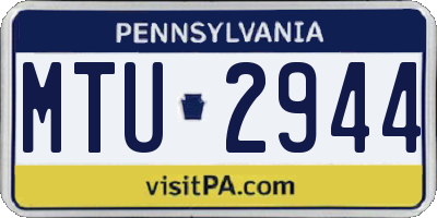 PA license plate MTU2944