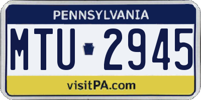 PA license plate MTU2945
