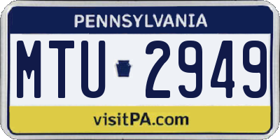PA license plate MTU2949