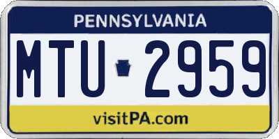 PA license plate MTU2959