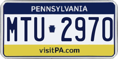 PA license plate MTU2970