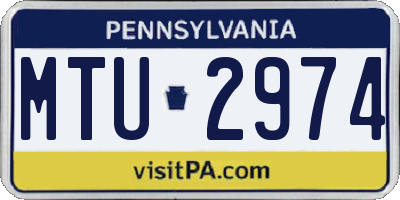 PA license plate MTU2974