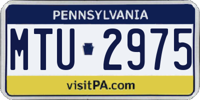 PA license plate MTU2975
