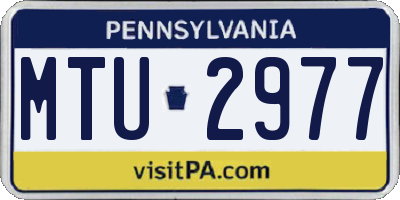 PA license plate MTU2977
