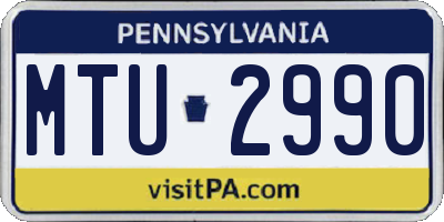 PA license plate MTU2990