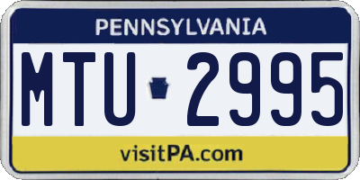 PA license plate MTU2995