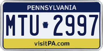 PA license plate MTU2997