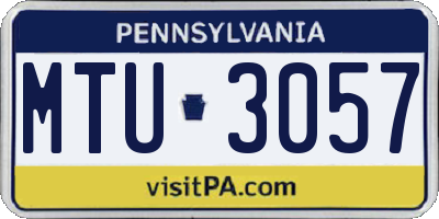 PA license plate MTU3057