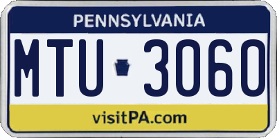 PA license plate MTU3060