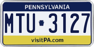 PA license plate MTU3127