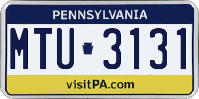 PA license plate MTU3131