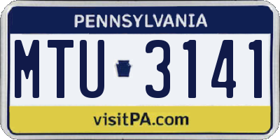 PA license plate MTU3141