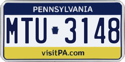 PA license plate MTU3148
