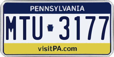 PA license plate MTU3177