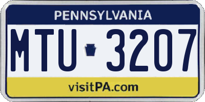 PA license plate MTU3207
