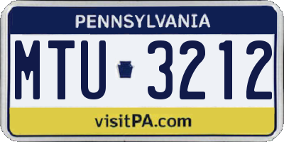 PA license plate MTU3212