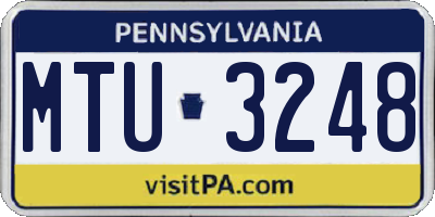 PA license plate MTU3248