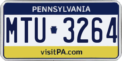 PA license plate MTU3264