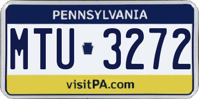 PA license plate MTU3272