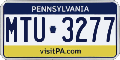 PA license plate MTU3277